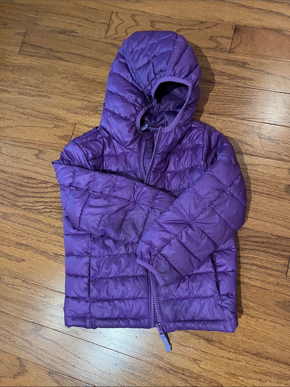 Primary Purple Puffer Jacket with Hood